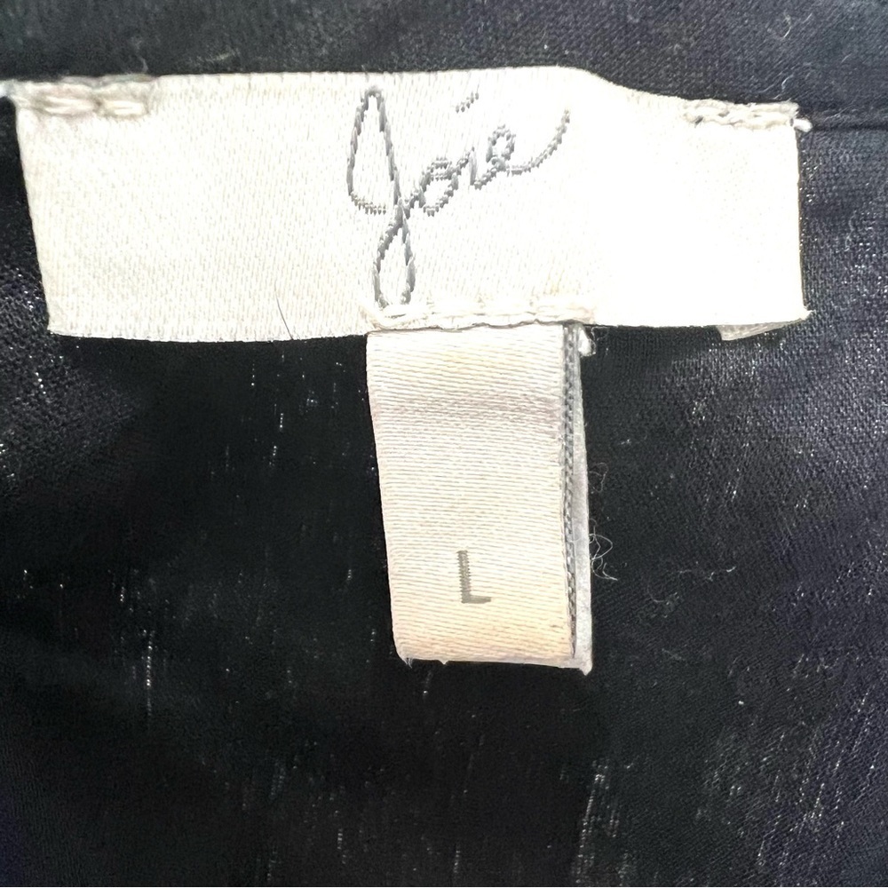 Joie Shada Black Embroidered V Neck Kimono Sleeve Cotton Boho Dress Women Large - Picture 13 of 14